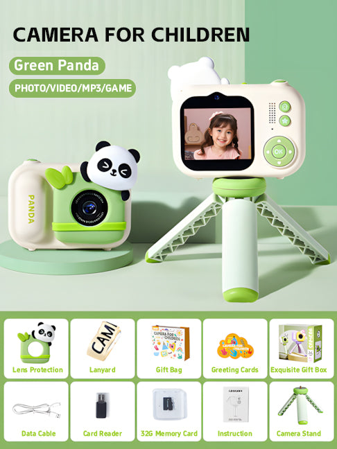 Green panda/Purple unicorn Kids Camera